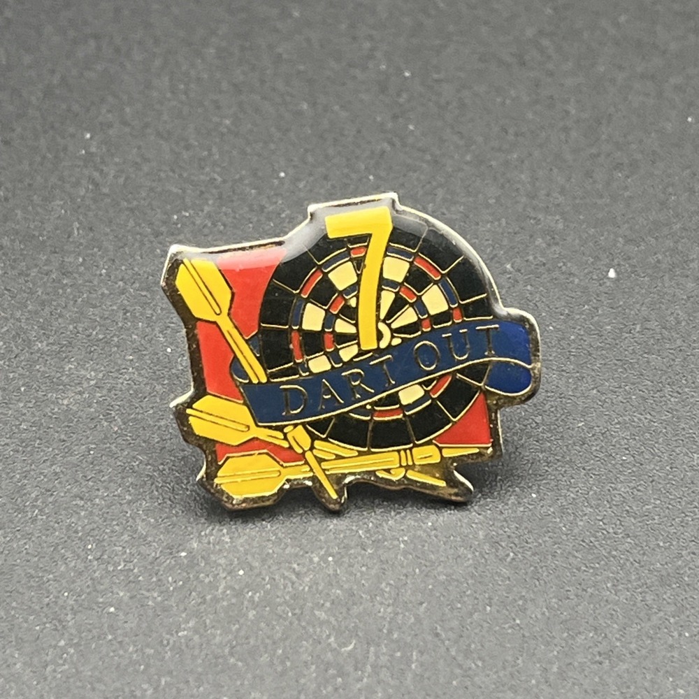 National Dart Association NDA 7 Dart Out Lapel Hat Pin